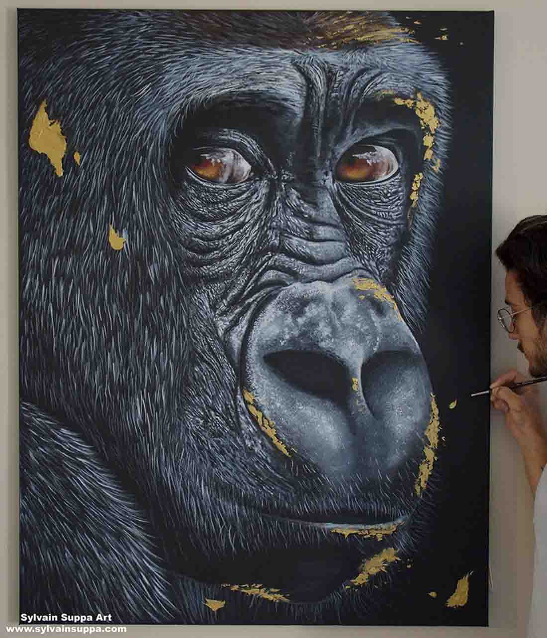 23-gorille-profil-peinture-acrylique-sylvain-suppa-art-2023